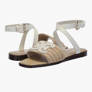 Sam Edelman IIsie Sandals Size 9 Raffia Leather Ankle Strap